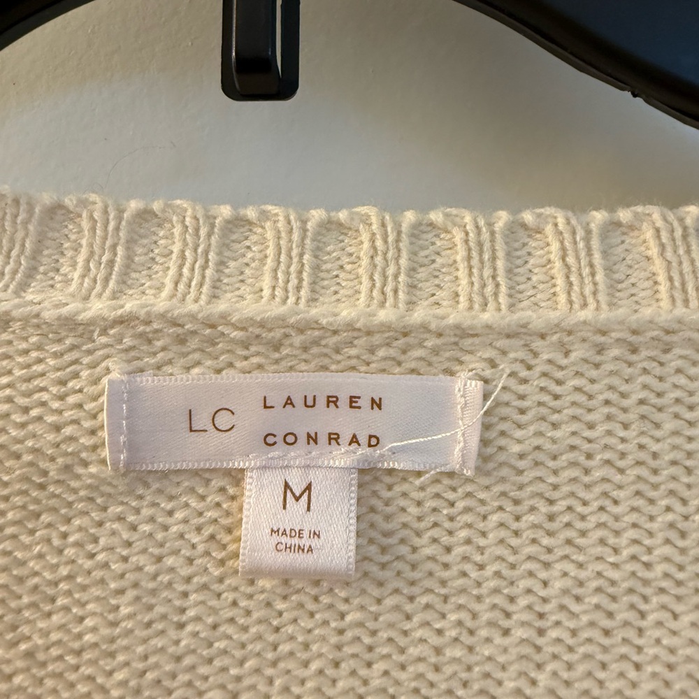Cream Ruffled Women's Sweater - Picture 2 of 2